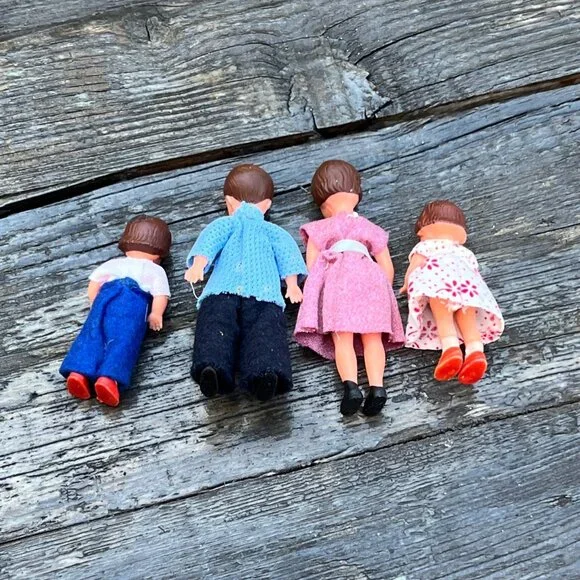 Vintage 1960's Ari Germany Dollhouse Family Rubber Dolls Mother Father Children - Picture 15 of 15